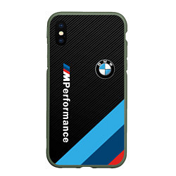 Чехол iPhone XS Max матовый BMW M PERFORMANCE, цвет: 3D-темно-зеленый