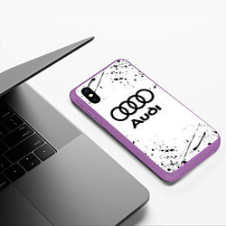 Чехол iPhone XS Max матовый AUDI, цвет: 3D-фиолетовый — фото 2