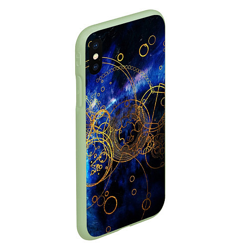 Чехол iPhone XS Max матовый Space Geometry / 3D-Салатовый – фото 2