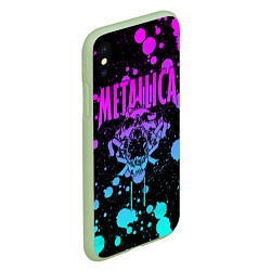 Чехол iPhone XS Max матовый Metallica, цвет: 3D-салатовый — фото 2
