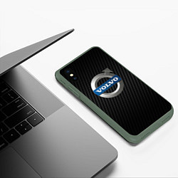 Чехол iPhone XS Max матовый VOLVO, цвет: 3D-темно-зеленый — фото 2