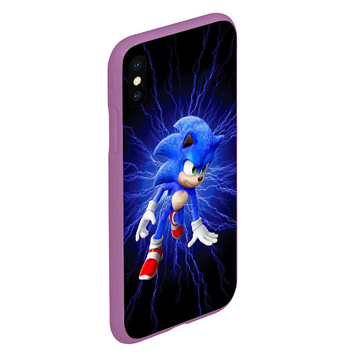 Чехол iPhone XS Max матовый SONIC / 3D-Фиолетовый – фото 2