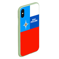Чехол iPhone XS Max матовый Флаг МЧС России, цвет: 3D-салатовый — фото 2