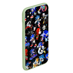 Чехол iPhone XS Max матовый Sonic паттерн, цвет: 3D-салатовый — фото 2