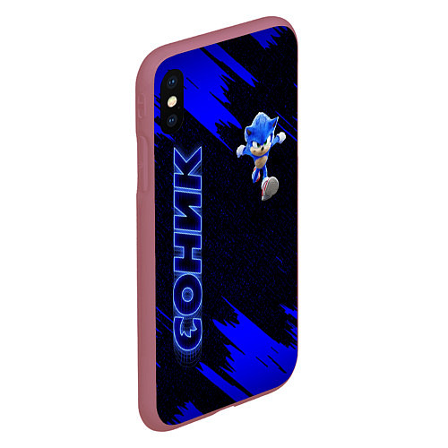 Чехол iPhone XS Max матовый SONIC / 3D-Малиновый – фото 2