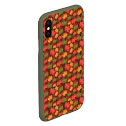 Чехол iPhone XS Max матовый Maple leaves, цвет: 3D-темно-зеленый — фото 2