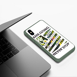 Чехол iPhone XS Max матовый Off-White: Keep Going, цвет: 3D-темно-зеленый — фото 2