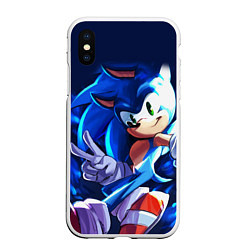 Чехол iPhone XS Max матовый Sonic, цвет: 3D-белый