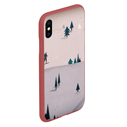 Чехол iPhone XS Max матовый Snow 1 / 3D-Красный – фото 2