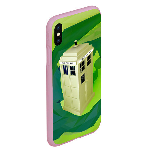 Чехол iPhone XS Max матовый CRAZY TARDIS / 3D-Розовый – фото 2