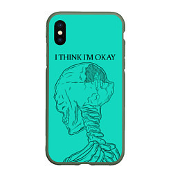 Чехол iPhone XS Max матовый I think Im okay, цвет: 3D-темно-зеленый