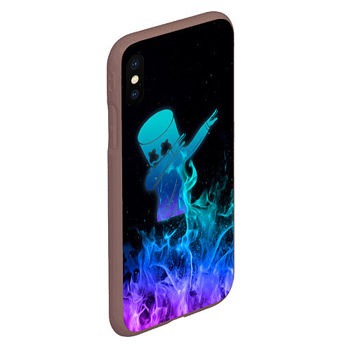 Чехол iPhone XS Max матовый Marshmello Fortnite / 3D-Коричневый – фото 2