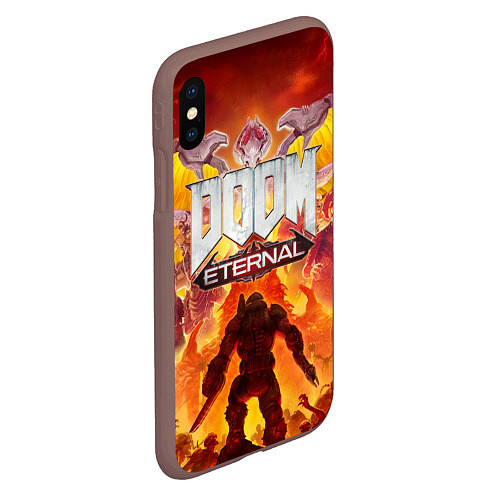 Чехол iPhone XS Max матовый DOOM Eternal / 3D-Коричневый – фото 2