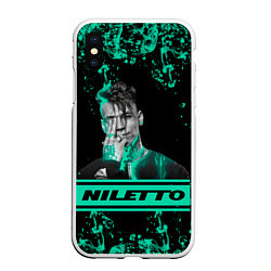 Чехол iPhone XS Max матовый NILETTO, цвет: 3D-белый