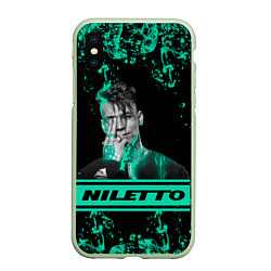 Чехол iPhone XS Max матовый NILETTO, цвет: 3D-салатовый