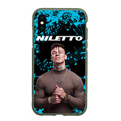 Чехол iPhone XS Max матовый NILETTO, цвет: 3D-темно-зеленый