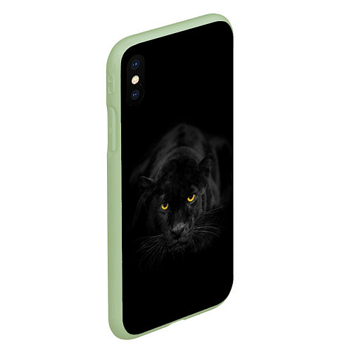 Чехол iPhone XS Max матовый Пантера / 3D-Салатовый – фото 2