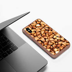 Чехол iPhone XS Max матовый Гречка, цвет: 3D-коричневый — фото 2
