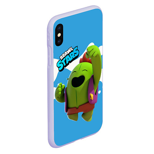 Чехол iPhone XS Max матовый Brawn Stars Spike / 3D-Светло-сиреневый – фото 2