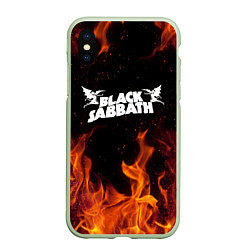 Чехол iPhone XS Max матовый Black Sabbath, цвет: 3D-салатовый