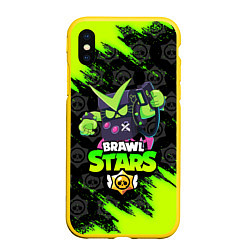 Чехол iPhone XS Max матовый BRAWL STARS VIRUS 8-BIT, цвет: 3D-желтый