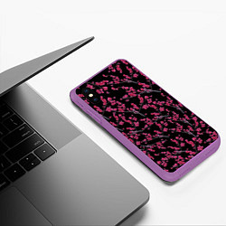Чехол iPhone XS Max матовый Ветка сакура, цвет: 3D-фиолетовый — фото 2
