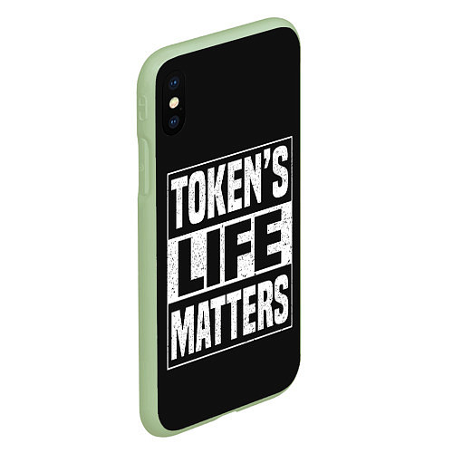 Чехол iPhone XS Max матовый TOKENS LIFE MATTERS / 3D-Салатовый – фото 2