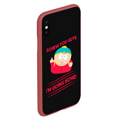 Чехол iPhone XS Max матовый Cartman, цвет: 3D-красный — фото 2
