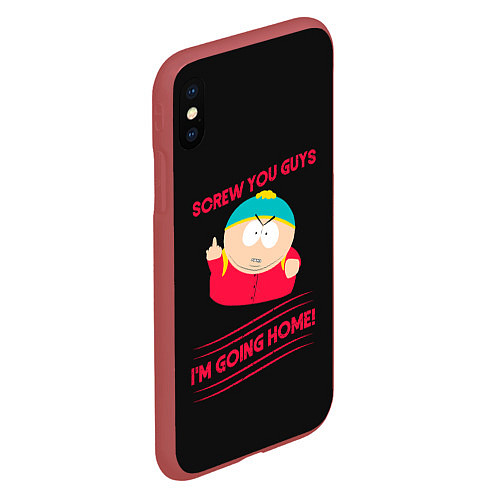 Чехол iPhone XS Max матовый Cartman / 3D-Красный – фото 2