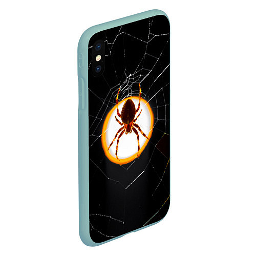Чехол iPhone XS Max матовый Spider / 3D-Мятный – фото 2