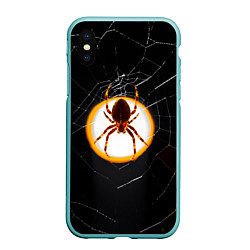 Чехол iPhone XS Max матовый Spider, цвет: 3D-мятный