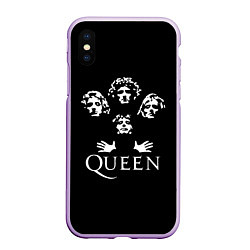 Чехол iPhone XS Max матовый QUEEN НА СПИНЕ, цвет: 3D-сиреневый