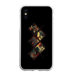 Чехол iPhone XS Max матовый БИТВА САМУРАЯ, цвет: 3D-белый