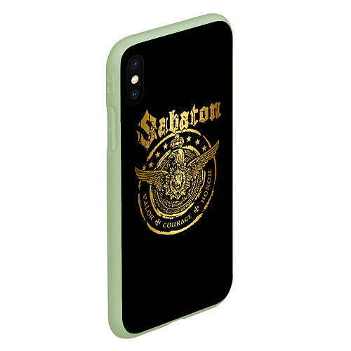 Чехол iPhone XS Max матовый SABATON / 3D-Салатовый – фото 2