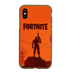 Чехол iPhone XS Max матовый FORTNITE, цвет: 3D-коричневый