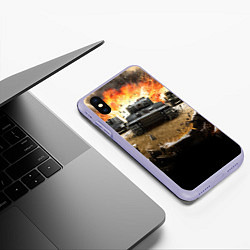 Чехол iPhone XS Max матовый ТАНКИ, цвет: 3D-светло-сиреневый — фото 2
