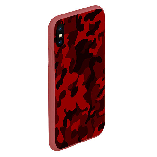 Чехол iPhone XS Max матовый RED MILITARY / 3D-Красный – фото 2