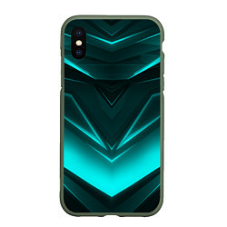 Чехол iPhone XS Max матовый NEON GEOMETRY STRIPES