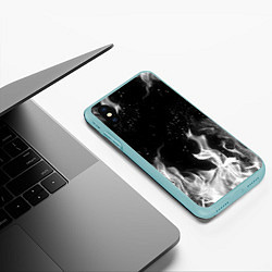 Чехол iPhone XS Max матовый БЕЛЫЙ ОГОНЬ, цвет: 3D-мятный — фото 2