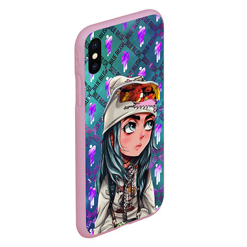 Чехол iPhone XS Max матовый BILLIE EILISH / 3D-Розовый – фото 2