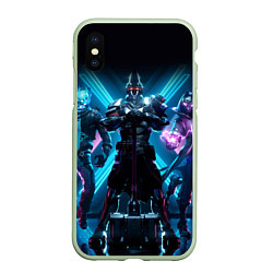 Чехол iPhone XS Max матовый FORTNITE, цвет: 3D-салатовый