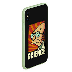 Чехол iPhone XS Max матовый Futurama Science, цвет: 3D-салатовый — фото 2