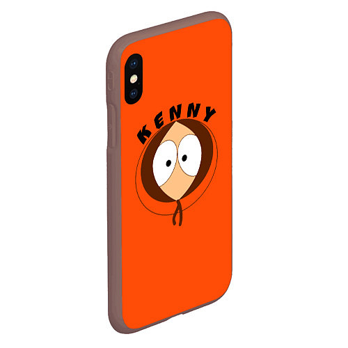 Чехол iPhone XS Max матовый KENNY / 3D-Коричневый – фото 2