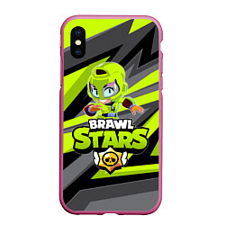 Чехол iPhone XS Max матовый BRAWL STARS MAX, цвет: 3D-малиновый