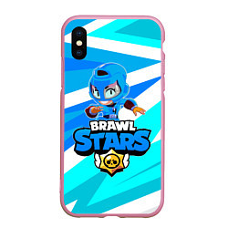 Чехол iPhone XS Max матовый BRAWL STARS MAX, цвет: 3D-розовый