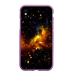 Чехол iPhone XS Max матовый STARS, цвет: 3D-фиолетовый