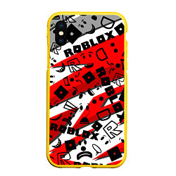 Чехол iPhone XS Max матовый Roblox, цвет: 3D-желтый