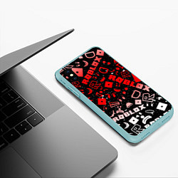 Чехол iPhone XS Max матовый Roblox, цвет: 3D-мятный — фото 2