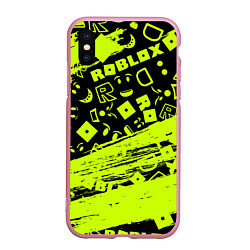 Чехол iPhone XS Max матовый Roblox, цвет: 3D-розовый