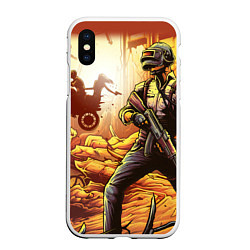 Чехол iPhone XS Max матовый PUBG спина